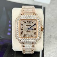 Đồng Hồ Cartier Santos Nam Đính Full Đá Replica 1 1 Cao Cấp Nhất 39.8mm