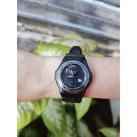 Đồng hồ Casio Baby G cho Bé, size mặt 39, vỏ cao su đen, chạy 2 kim kết hợp điện tử, full chức năng, đèn ok