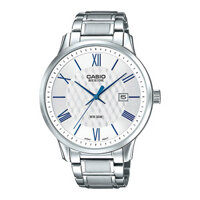 ĐỒNG HỒ CASIO BESIDE BEM-154D-7AV Thiết kế Mạ Bạc - Kim xanh Trẻ trung Phong cách