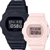 Đồng Hồ Casio Cặp Đôi G-Shock & Baby G DW-5750E-1BDR & BGD-570-4DR Dây Nhựa - Chống Nước WR20BAR