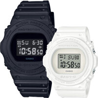 Đồng Hồ Casio Cặp Đôi G-Shock & Baby G DW-5750E-1BDR & BGD-570-7DR Dây Nhựa - Chống Nước WR20BAR