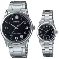 Đồng Hồ Casio Cặp Đôi MTP-V001D-1BUDF & LTP-V001D-1BUDF Dây Kim Loại - Mặt Số - Chống Nước
