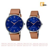 Đồng Hồ Casio Cặp Đôi MTP-VT01L-2B2UDF & LTP-VT01L-2B2UDF Dây Da - Mặt Số - Chống Nước