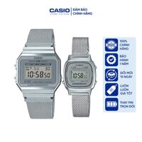Đồng hồ Casio chính hãng A700 - LA670 dây mesh bạc, đồng hồ đôi nam nữ