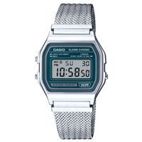 ĐỒNG HỒ CASIO DIGITAL UNISEX – A158WEM-3DF – QUARTZ (PIN) – DÂY KIM LOẠI – 33.2MM