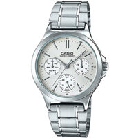 ĐỒNG HỒ CASIO LTP-V300D-7AUDF Dây kim loại mạ bạc sáng bóng - Mặt trắng tròn 6 kim Tinh tế