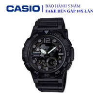 Đồng hồ Casio nam dây cao su thể thao, điện tử, 3 mặt hiển thị, thiết kế độc đáo, chống nước WR100M (AEQ-100W-1BVDF)