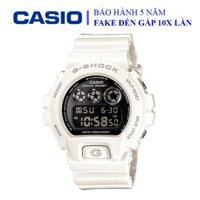 Đồng hồ Casio nam dây cao su thể thao, điện tử, mặt đen viền trắng tinh tế, đẳng cấp, chống nước WR200M (DW-6900NB-7DR)