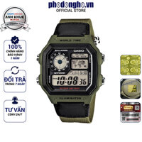 Đồng Hồ Casio Nam Dây Da Phối Vải AE-1200WHB-3BVDF