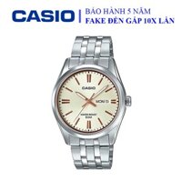 Đồng hồ Casio nam dây sắt thể thao, khung viền bạc ánh kim sang trọng, chống nước WR50M (MTP-1335D-9AVDF)