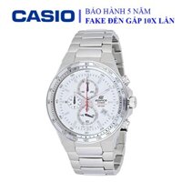 Đồng hồ Casio nam dây sắt thể thao, khung thép nguyên khối ánh bạc, chống nước WR100M đi bơi (EF-546D-7AVUDF)