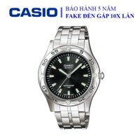 Đồng hồ Casio nam dây sắt thể thao, mặt đen viền bạc sang trọng,đẳng cấp, chống nước (MTP-1243D-1AVDF)
