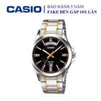 Đồng hồ Casio nam dây sắt thể thao, mặt đen viền bạc sang trọng, chống nước WR50M đi bơi (MTP-1381G-1AVDF)