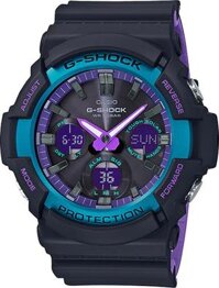 Đồng hồ Casio Nam G Shock GAS-100BL-1ADR - Mặt xanh tím dây đen