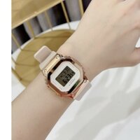 Đồng hồ Casio nam nữ viền thép không gỉ, dây cao su siêu bền, nhiều màu cực đẹp - Hàng nhập khẩu
