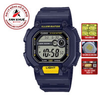 Đồng Hồ Casio Nam W-737H-2AVDF Dây Nhựa Màu Xanh - Mặt Vuông - PIN 10 NĂM - WR100M