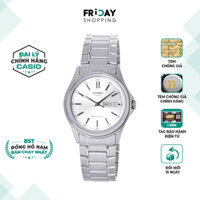 Đồng Hồ Casio Nam MTP-1239D-7ADF Mặt Tròn Màu Trắng Dây Kim Loại Chính Hãng