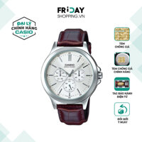 Đồng Hồ Casio Nam MTP-V300L-7AUDF Mặt Tròn Màu Trắng Dây Da Chính Hãng