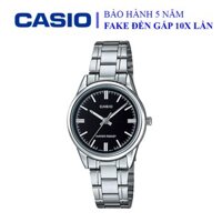 Đồng hồ Casio nữ dây sắt thể thao, mặt đen viền trắng quý phái, sang trọng, chống nước WR50M đi bơi (LTP-V005D-1AUDF)