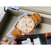Đồng hồ Casio nữ Sheen SHE-3806GL-9AUDR dây da bản 6 kim