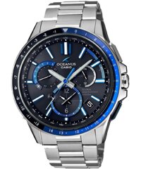 ĐỒNG HỒ CASIO OCEANUS OCW-G1100-1A Dây kim loại - Mặt 6 kim đen xanh - Pin năng lượng mặt trời