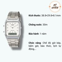 Đồng hồ CASIO Unisex AQ-230 thiết kế mặt vuông cổ điển.