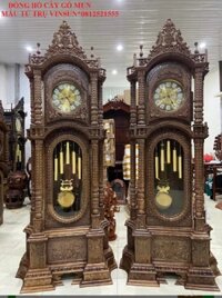 ĐỒNG HỒ CÂY GỖ MUN TỨ TRỤ PHÁP CỔ 2M3 VINSUN