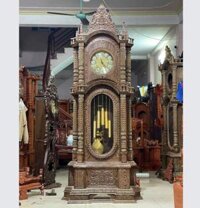 Đồng hồ cây tứ trụ gỗ mun đuôi công LN-2493