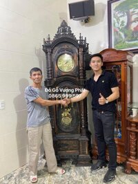 Đồng Hồ cây tứ trụ gỗ Mun Hoa Lào máy cơ nhập khẩu của Đức (Chú Duyệt – Hà Nội)