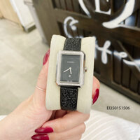 Đồng hồ Chanel Boy – Friend Tweed nữ mặt chữ nhật Viền đá dây da cao cấp