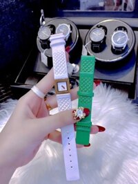 Đồng hồ Chanel nữ dây da màu trắng mặt vuông Chanel Matelasse 30mm Like Auth