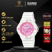 Đồng Hồ Cho Bé Gái Casio LRW-200H-4CVDF Caro Hồng Kim Trắng Dạ Quang Mặt Kính Tròn 34mm Chống Nước Dây Nhựa Chính Hãng