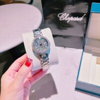 Đồng Hồ Chopard Nữ Máy Quartz (Pin) Kính Crystal Siz 35mm Kính Sapphiare Mặt Tròn Xoay Dây Kim Loại