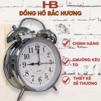 Đồng hồ chuông báo thức hình chuông inox cao cấp, có chuông báo, thiết kế cổ điển