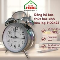 Đồng hồ chuông báo thức hình chuông inox cao cấp, có chuông báo, thiết kế cổ điển