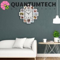 Đồng hồ chụp ảnh DIY QUANTUMTECH, Đồng hồ treo tường khung ảnh bền thân thiện với môi trường, Khung ảnh treo tường trang trí im lặng 16 Inch Phòng khách