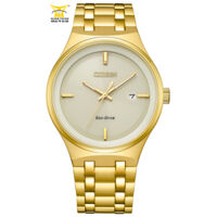 ĐỒNG HỒ CITIZEN NAM BM7652-52P PIN NĂNG LƯỢNG ECO-DRIVE – DÂY MẠ MÀU VÀNG – KÍNH KHOÁNG – 5ATM – 40MM