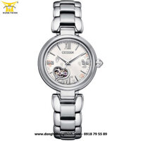 ĐỒNG HỒ CITIZEN – NỮ – TỰ ĐỘNG (AUTOMATIC) – LỘ MÁY – DÂY KIM LOẠI – 3 KIM – PR1020-85A