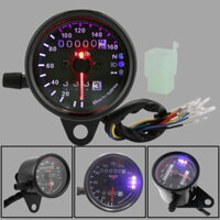 Đồng hồ Classic đo KM với 3 đèn báo chức năng cơ bản phù hơp dộ xe Win Gn125 Cafe Racer Tracker