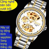 Đồng hồ cơ BOSCK 668 tự động automatic nam chính hãng cao cấp giá rẻ mặt tròn đeo tay  dây kim loại