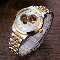Đồng hồ cơ nam BYINO, đồng hồ cơ lộ máy automatic thép đúc đặc thiết kế viền thép sang trọng, mặt sapphire - One Time St