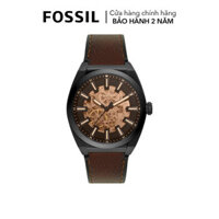 Đồng hồ cơ nam Fossil Everett Automatic, dây da, mặt 42 MM, màu nâu, ME3207