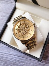 Đồng hồ cơ nam lộ máy Starke SK030AM mạ PVD cao cấp, chống nước tuyệt đối - Dây vàng - mặt vàng