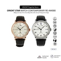 Đồng hồ cơ nam Orient Star Watch Vintage RE-AW000 lộ máy tích cót 50 tiếng mặt kính Sapphire dây da đeo tay chính hãng