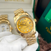 Đồng Hồ Cơ Nam Rolex Day Date R053DG Vàng Gold Dây Kim Loại Lịch Ngày Thứ Chống Nước.