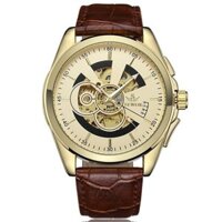 Đồng hồ cơ nam SEWOR dây da lộ máy lên dây cót- đồng hồ nam cao cấp SEWOR giayyeu4599