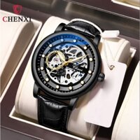 Đồng hồ cơ nam tự động dây da automatic lộ máy CHENXI CX-8843 cao cấp máy nhật sang trọng