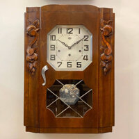 Đồng hồ cổ Odo 30/8 thùng vân nu đào cùng tiếng chuông trên bộ gông lòng máng đồng