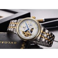 Đồng hồ cơ tevise nam mặt tròn dây kim loại