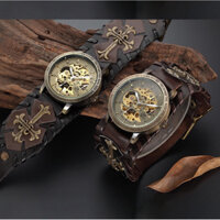 Đồng hồ cơ thời trang nam dây da, đồng hồ cơ nam độc đáo